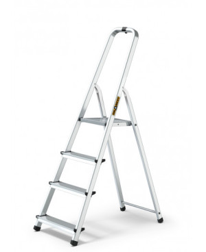DRABEST Drabina aluminiowa domowa 4st. + haczyk gratis (ALD4 125kg)