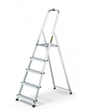 DRABEST Drabina aluminiowa domowa 5st. + haczyk gratis (ALD5 125kg)