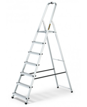 DRABEST Drabina aluminiowa domowa 7st. + haczyk gratis (ALD7 125kg)