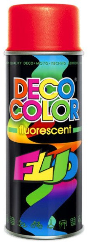 DECO COLOR Farba spray red czerwony FLUOR 400ml