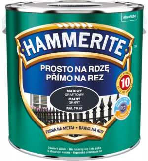 HAMMERITE Farba do metalu, na rdzę, Mat Grafitowy 2,5L (5686365)