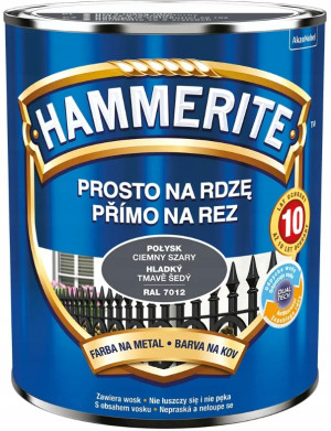 HAMMERITE Farba do metalu, na rdzę, Połysk Ciemny Szary 0,7L (5163722)