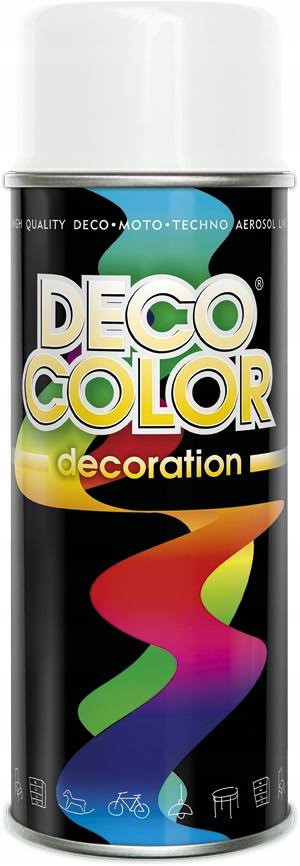 DECO COLOR Farba Spray RAL 9010 Biały Połysk 400ml