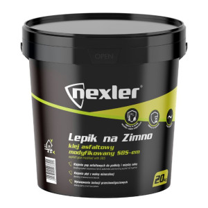 NEXLER Lepik na zimno - Klej asfaltowy modyfikowany SBS-em 20kg/op. 21szt/pal. ( BR_LEPIK_1C_20_NX )