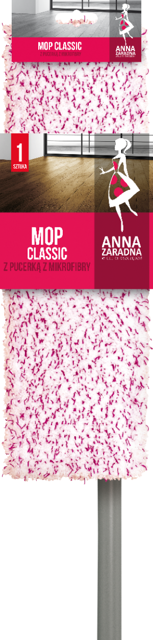 ANNA ZARADNA Mop płaski CLASSIC z pucerką mikrofibry (ST-AZ-016419)