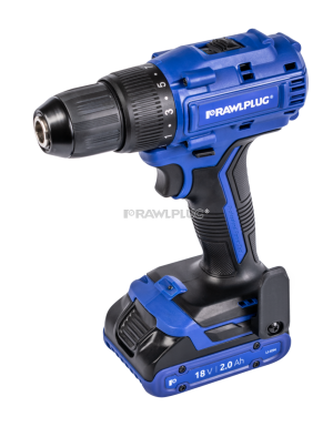 RAWLPLUG Wiertarko-Wkrętarka 18V, 55Nm, 2X Akumulator 2,0Ah, Ładowarka 1,5A, Rawlcase
