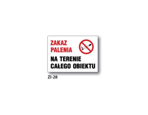 BIS - ZNAK Zakaz palenia na terenie obiektu (ZI-28)