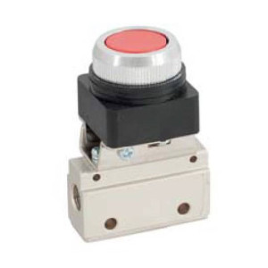 Zawór ręczny z przyciskiem TEKMA 3/2 NC G-321-PP-RED G1/8"