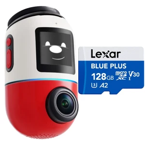 Kamera samochodowa 70mai 4K Omni X800 Czerwona + Lexar micro SDXC 128 GB Blue