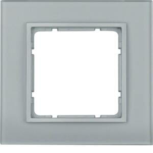Ramka 1 pojedyncza szkło BERKER aluminiowy 10116414 HAGER