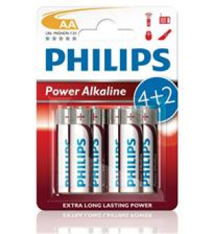 Bateria Power Alkaline LR06 B6 LR6P6BP/10 PHILIPS