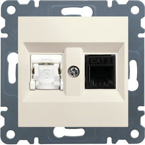 Gniazdo teleinformatyczne RJ11/12 + RJ45 LUMINA kremowy WL2211 HAGER