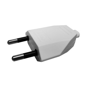 Wtyczka płaska bez uziemienia, 2,5A, 250V, biały poliwęglan 50 szt. OR-AE-13241/W/50 ORNO