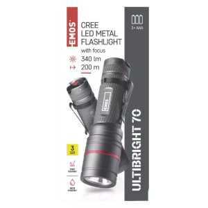 Latarka metalowa CREE LED Ultibright 70, 340lm, 3xAAA EMOS
