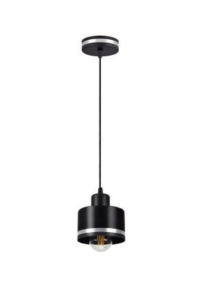 WAMA LAMPA WISZĄCA 1X40W E27 CZARNY KL.CZARNY+SREBRNY