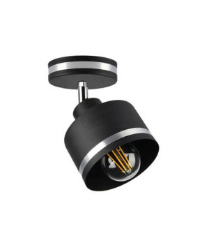 WAMA LAMPA KINKIET 1X40W E27 CZARNY KL.CZARNY+SREBRNY 91-00415