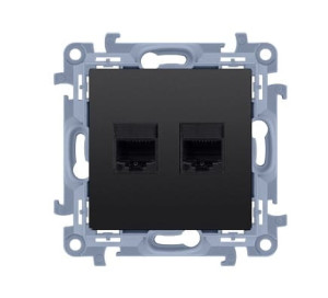 S10 Gniazdo komputerowe podwójne RJ45 kategoria 5e czarny C52.01/49 KONTAKT-SIMON