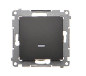 Łącznik jednobiegunowy z podświetleniem LED czarny mat DW1L.01/49 KONTAKT-SIMON