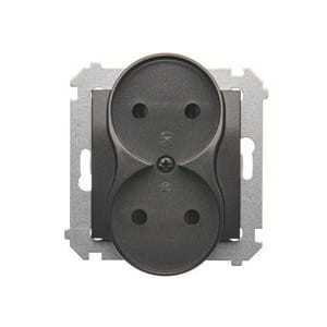 Gniazdo wtyczkowe podwójne bez uziemienia do ramek Premium DG2MZ.01/48 KONTAKT-SIMON