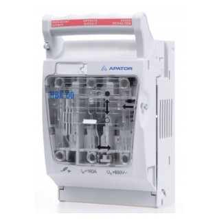 Rozłącznik izolacyjny bezpiecznikowy 160A RBK 00 /zaciski mostkowe 4-50mm2/ 63-823333-111 APATOR