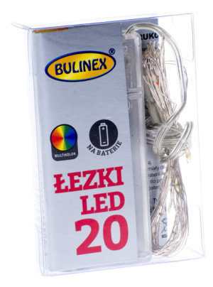 Lampki choinkowe 20 LED- nitki na baterie multikolor BULINEX 10-081