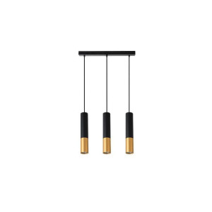 Lampa wisząca Keon GU10 x3 kabel czarny + złoty 1009 LVT