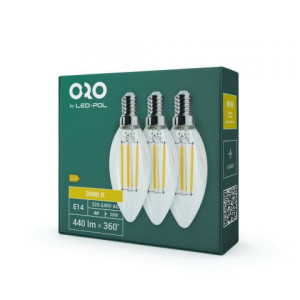 Żarówka ozdobna filamentowa świeczka ORO 3xE14 C35 FL 4W ORO33107 LED-POL