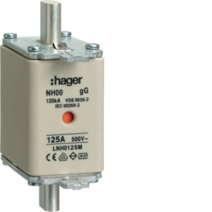 Wkładka bezpiecznikowa zwłoczna NH00 125A 500V GG LNH0125M HAGER