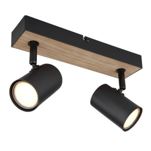 Lampa sufitowa ROBBY 2xGU10 czarny+MDF 57911-2BW GLOBO