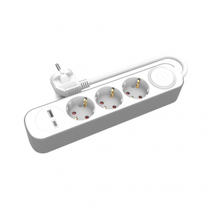 Przedłużacz 3-gniazdowy z włącznikiem i gniazdami USB-A i USB-C W-30002 PLASTROL