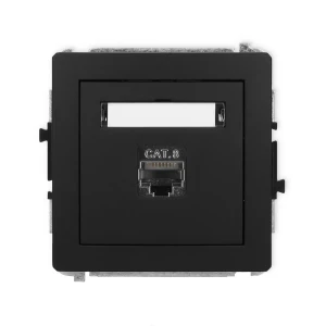 Gniazdo komputerowe RJ45 kat.8 ekranowane czarny mat DECO KARLIK