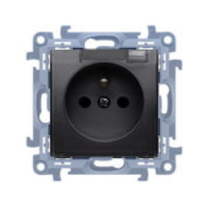 Gniazdo wtyczkowe pojedyncze S10 czarny CGZ1BCUZ.01/49A KONTAKT-SIMON