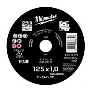 Tarcza do cięcia metalu 125 X 1 X 22,2 mm MILWAUKEE