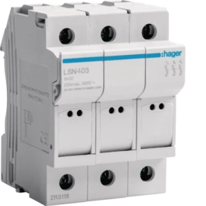 Modułowa podstawa bezpiecznikowa 3P 25A 500V HAGER