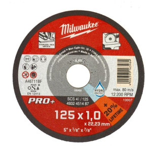 Tarcza cienka do cięcia metalu PRO+ 125 x 1 x 22,2 mm (1 szt.) MILWAUKEE