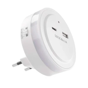 Lampka nocna LED do gniazdka 230V z czujnikiem, 3× LED EMOS