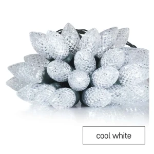Lampki choinkowe LED Classic Chain, 50 LED 9,8m, zimna biel, zielony, IP44 EMOS