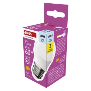 Żarówka LED Classic Mini Globe E27 6,5W 806lm zimna biel EMOS