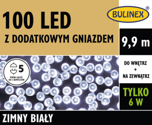 Lampki 100 led z dodatkowym gniazdem i zasilaczem BULINEX