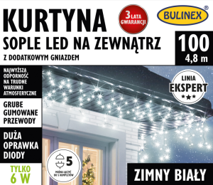 Kurtyna sople 100 led z dodatkowym gniazdem biały BULINEX