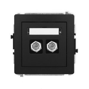 Mechanizm gniazda antenowego podwójnego typu F czarny mat DECO KARLIK