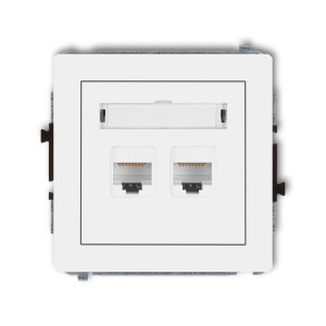 Mechanizm gniazda komputerowego podwójnego 2xRJ45 kat. 5e biały DECO KARLIK