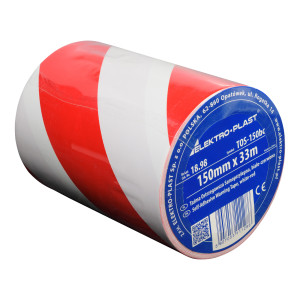 Taśma ostrzegawcza samoprzylepna TOS-15bc, 15cm x 33m, biało-czerwona ELEKTROPLAST-OPATÓWEK