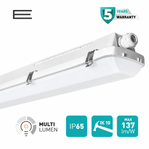 Oprawa hermetyczna LED SIMPLIA MultiLumen 32,6W (27,9W 23,3W 18,6W) 4440lm 4000K IP65 IK10 120cm TREVOS