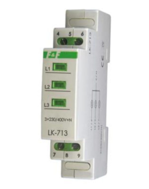 Lampka modułowa 3-fazowa zielona 3x230V+N AC LK-713G F&F
