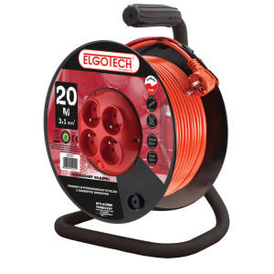 Przedłużacz bębnowy 4G Z/U 20m 3x1mm2 PZB-40-20Y/1 ELGOTECH