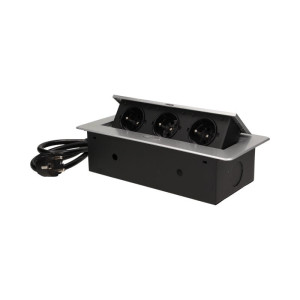 Gniazdo wpuszczane w blat SREBRNE 3X230V OR-AE-1337/G ORNO