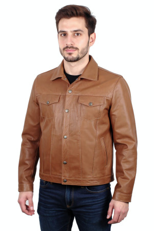 OUT180 - XL - Katana skórzana męska z jasnej brązowej skóry DORJAN Outlet