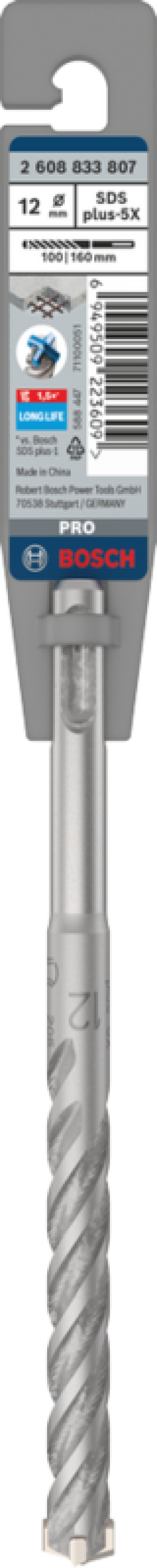 Wiertło Professional SDS plus-5X 12x100x160mm, Long Life; 2.608.833.807 BOSCH