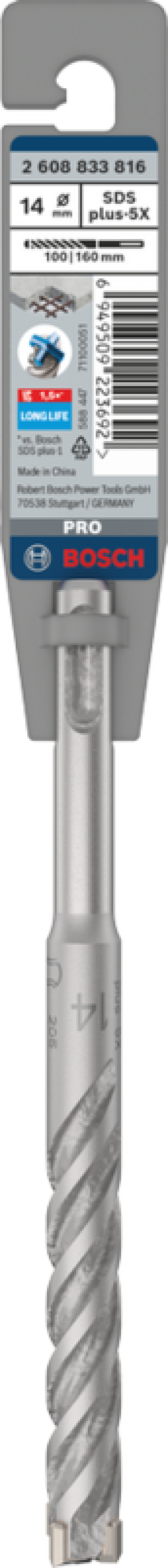 Wiertło Professional SDS plus-5X 14x100x160mm, Long Life; 2.608.833.816 BOSCH